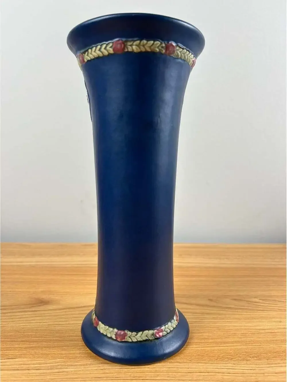 Weller Art Pottery Blue Ware Cameo Decorated Dancing Woman Vase